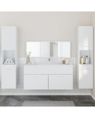 Ensemble de meubles salle de bain 4 pcs blanc bois d'ingénierie | Mobilier & Déco