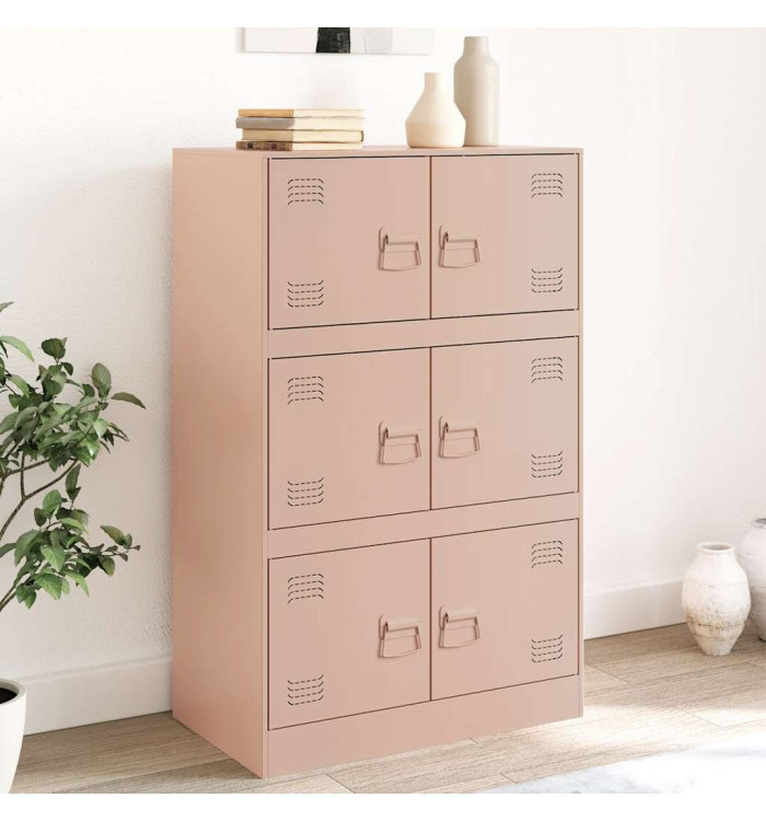 Buffet rose 67x39x107 cm acier | Mobilier & Déco
