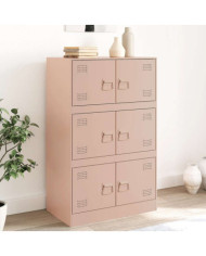 Buffet rose 67x39x107 cm acier | Mobilier & Déco