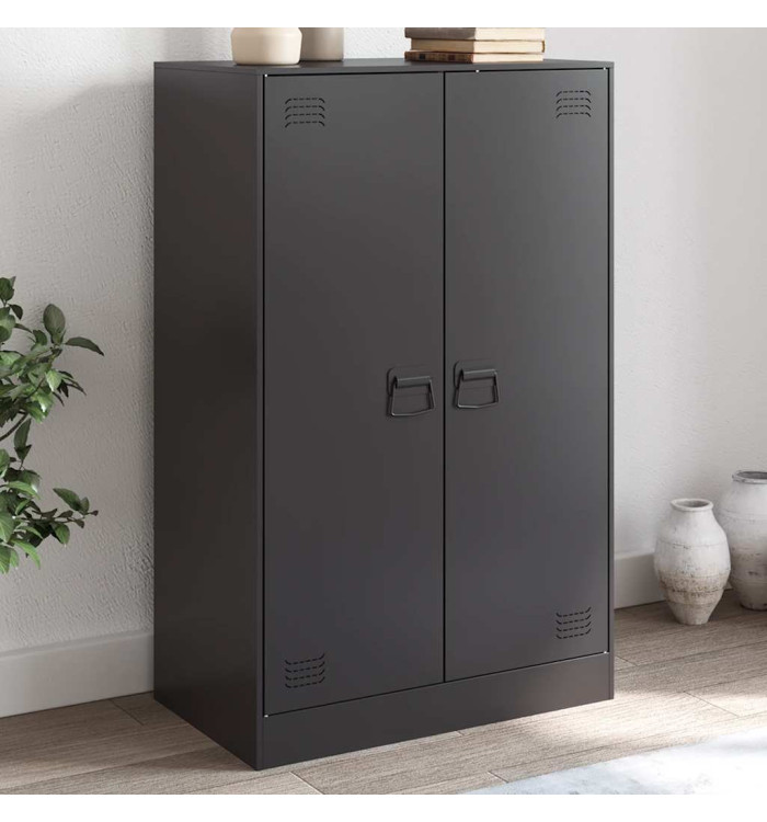 Buffet noir 67x39x107 cm acier | Mobilier & Déco