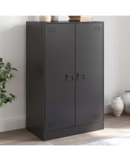 Buffet noir 67x39x107 cm acier | Mobilier & Déco