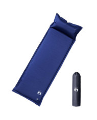 Matelas de camping autogonflant oreiller 1 personne bleu marine | Mobilier & Déco