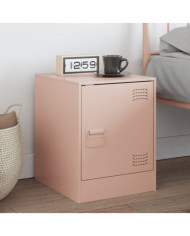Table de chevet rose 34,5x39x44 cm acier | Mobilier & Déco