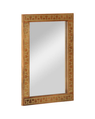 Miroir de bain 50x70x2,5 cm bois de manguier massif et verre | Mobilier & Déco