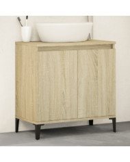 Meuble d'évier chêne sonoma 58x33x60 cm bois d'ingénierie | Mobilier & Déco