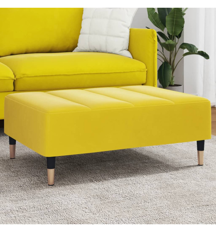 Repose-pied jaune 77x55x31 cm velours | Mobilier & Déco
