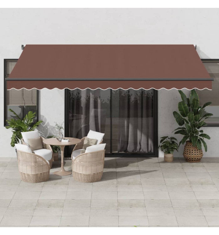 Auvent rétractable automatique avec LED marron 450x350 cm | Mobilier & Déco