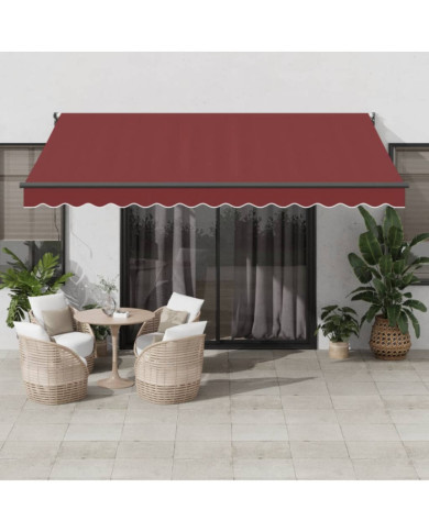 Auvent manuel rétractable bordeaux 400x300 cm | Mobilier & Déco