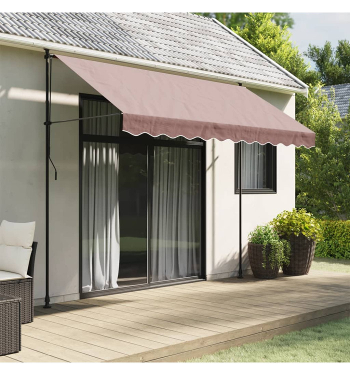 Tissu de remplacement de cantonnière d’auvent rayure marron 3 m | Mobilier & Déco