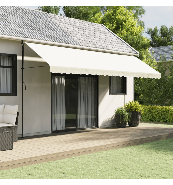 Tissu de remplacement de cantonnière d’auvent rayure crème 5 m | Mobilier & Déco
