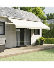 Tissu de remplacement de cantonnière d’auvent rayure crème 5 m | Mobilier & Déco
