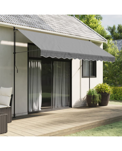 Tissu de remplacement de cantonnière d’auvent rayure anthracite | Mobilier & Déco