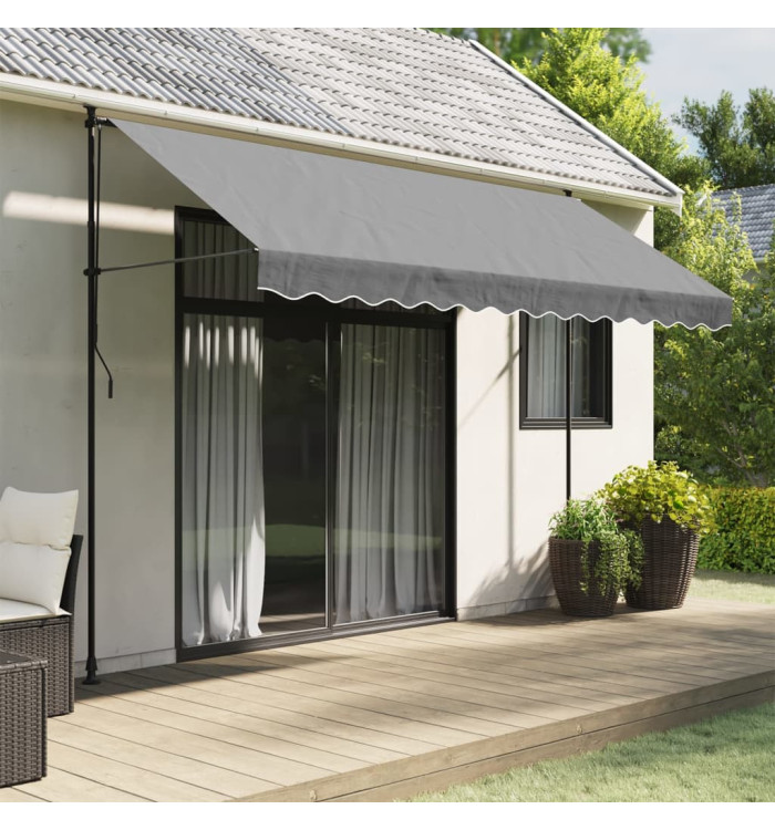 Tissu de remplacement de cantonnière d’auvent rayure anthracite | Mobilier & Déco