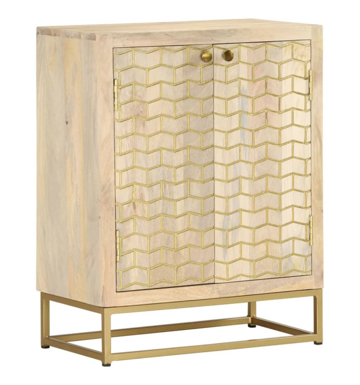 Buffet avec 2 portes 55x30x70 cm bois massif de manguier | Mobilier & Déco