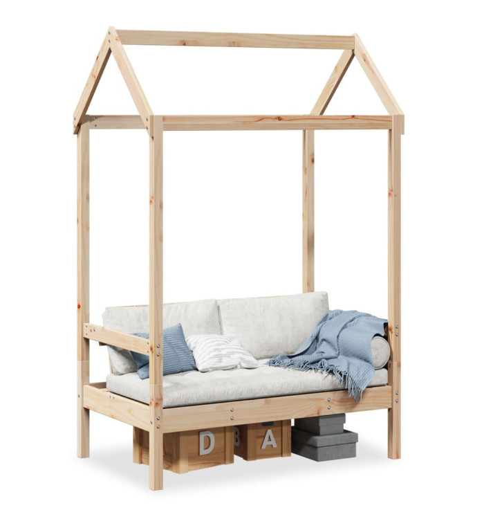 Banc avec toit 117,5x70x176,5 cm bois de pin massif | Mobilier & Déco