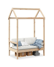 Banc avec toit 117,5x70x176,5 cm bois de pin massif | Mobilier & Déco