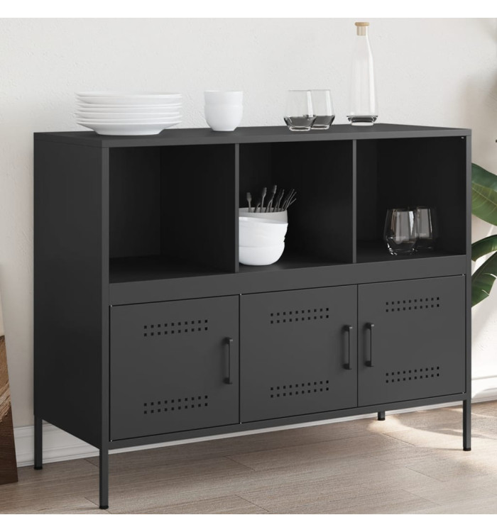 Buffet noir 100,5x39x79 cm acier | Mobilier & Déco