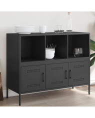 Buffet noir 100,5x39x79 cm acier | Mobilier & Déco