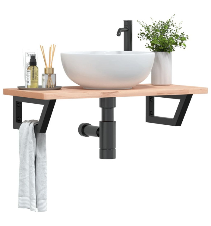 Supports d'étagères pour lavabo 2 pcs noir trapèze acier | Mobilier & Déco