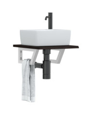 Étagère de vasque murale acier et bois de chêne massif | Mobilier & Déco