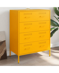 Buffet jaune moutarde 68x39x89 cm acier | Mobilier & Déco