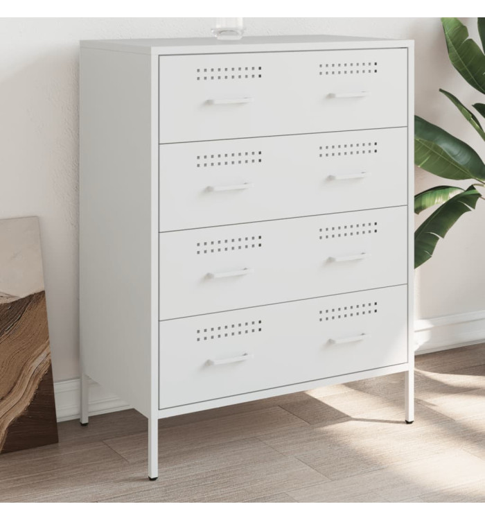 Buffet blanc 68x39x89 cm acier | Mobilier & Déco