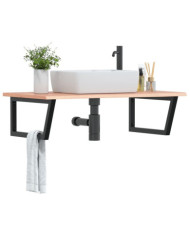 Étagère de vasque murale acier et bois de chêne massif | Mobilier & Déco