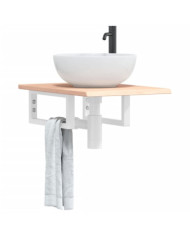 Étagère de vasque murale acier et bois de chêne massif | Mobilier & Déco