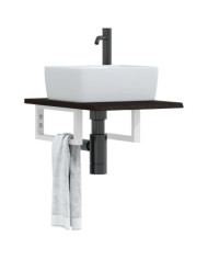 Étagère de vasque murale acier et bois de chêne massif | Mobilier & Déco