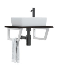 Étagère de vasque murale acier et bois de chêne massif | Mobilier & Déco