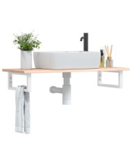 Étagère de vasque murale acier et bois de chêne massif | Mobilier & Déco