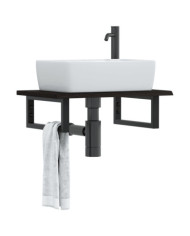 Étagère de vasque murale acier et bois de chêne massif | Mobilier & Déco