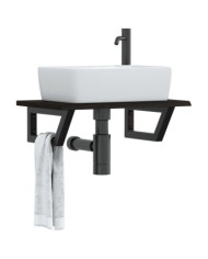 Étagère de vasque murale acier et bois de chêne massif | Mobilier & Déco