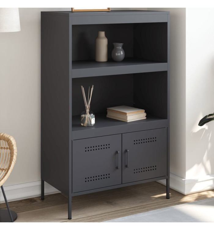Buffet haut anthracite 68x39x113 cm acier | Mobilier & Déco