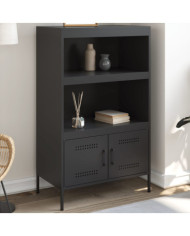 Buffet haut noir 68x39x113 cm acier | Mobilier & Déco