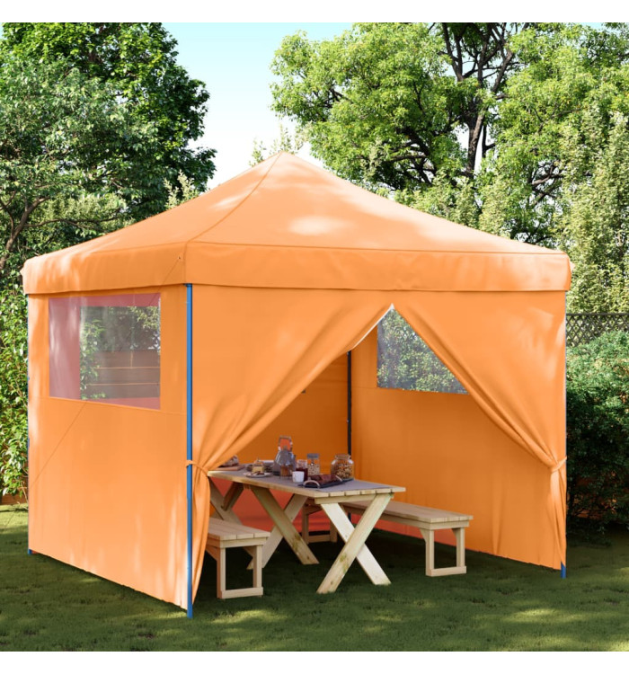 Tente de réception pliable escamotable avec 4 parois latérales | Mobilier & Déco