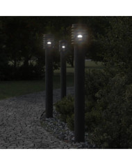 Lampadaires d'extérieur 3 pcs noir 110 cm acier inoxydable | Mobilier & Déco