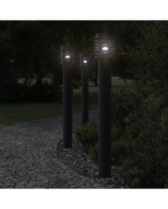 Lampadaire d'extérieur avec sortie noir 110 cm acier inoxydable | Mobilier & Déco