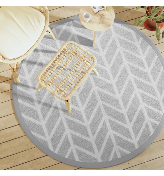 Tapis d'extérieur ARAKIL gris Ø160 cm PP | Mobilier & Déco