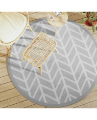 Tapis d'extérieur ARAKIL gris Ø160 cm PP | Mobilier & Déco