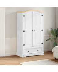 Garde-robe Corona blanc 102x52x186 cm bois de pin massif | Mobilier & Déco