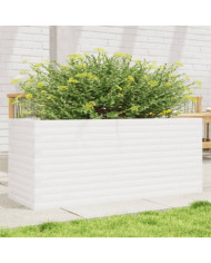 Jardinière blanc 110x40x46 cm bois de pin massif | Mobilier & Déco