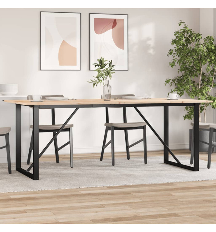 Table à manger cadre en O 200x100x75cm bois de pin massif acier | Mobilier & Déco