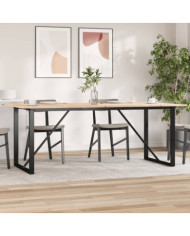 Table à manger cadre en O 200x100x75cm bois de pin massif acier | Mobilier & Déco