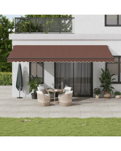Auvent manuel rétractable marron 600x300 cm | Mobilier & Déco