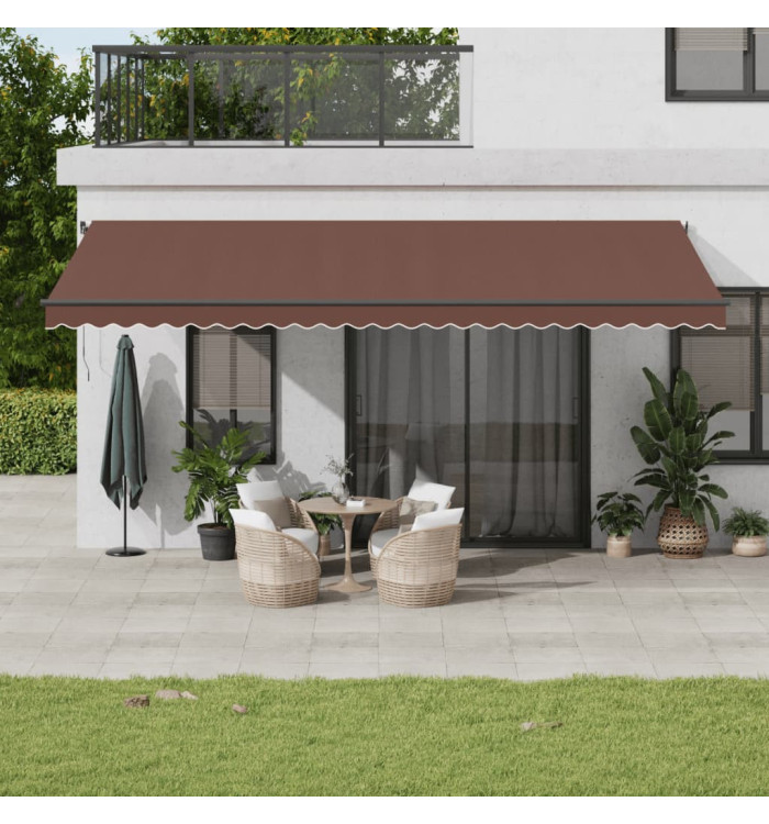 Auvent manuel rétractable marron 600x300 cm | Mobilier & Déco