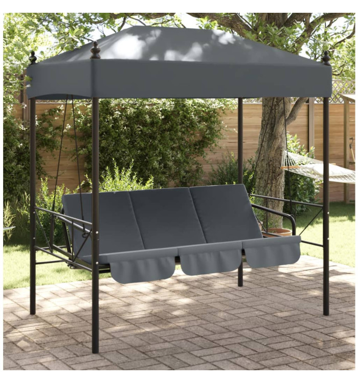 Balancelle de jardin avec auvent gris foncé acier | Mobilier & Déco
