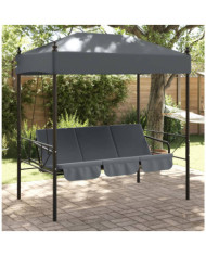 Balancelle de jardin avec auvent gris foncé acier | Mobilier & Déco