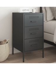 Table de chevet noir 36x39x68 cm acier | Mobilier & Déco