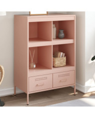 Buffet haut rose 68x39x101,5 cm acier | Mobilier & Déco